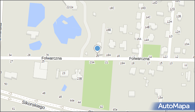 Piotrków Trybunalski, Folwarczna, 20, mapa Piotrków Trybunalski