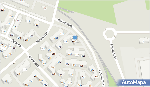 Poznań, Folwarczna, 23d, mapa Poznania