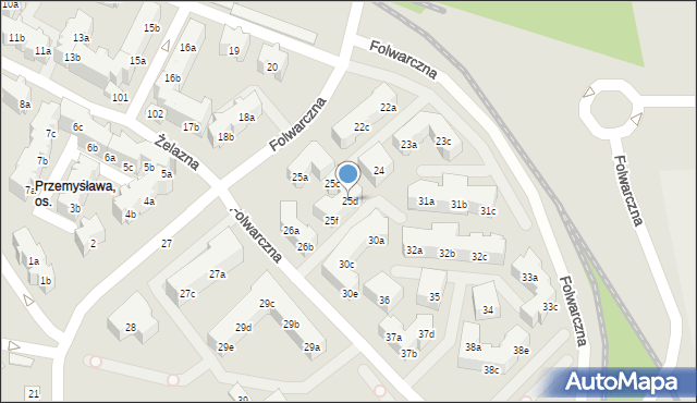 Poznań, Folwarczna, 25d, mapa Poznania