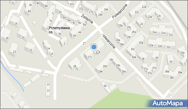 Poznań, Folwarczna, 27b, mapa Poznania