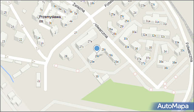 Poznań, Folwarczna, 29d, mapa Poznania