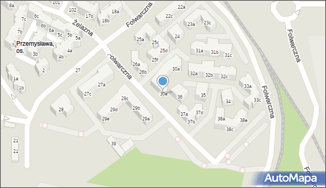 Poznań, Folwarczna, 30e, mapa Poznania