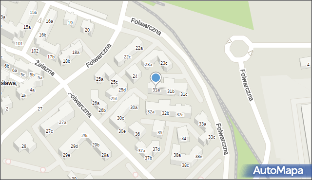 Poznań, Folwarczna, 31a, mapa Poznania