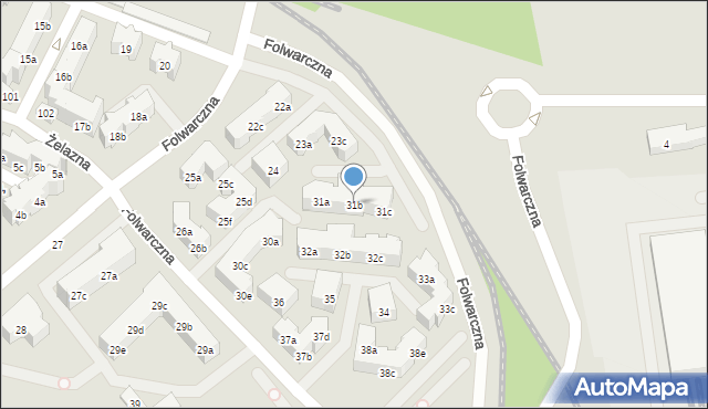 Poznań, Folwarczna, 31b, mapa Poznania