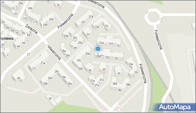 Poznań, Folwarczna, 32a, mapa Poznania