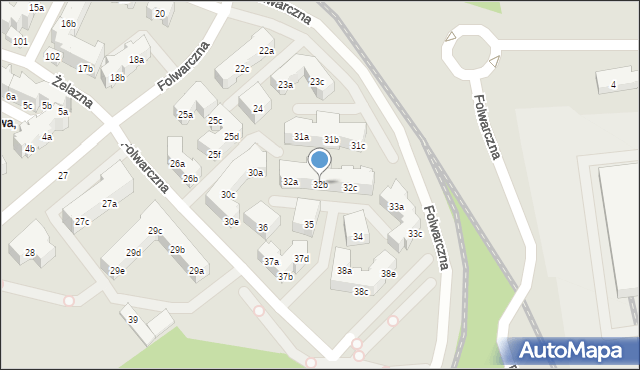 Poznań, Folwarczna, 32b, mapa Poznania