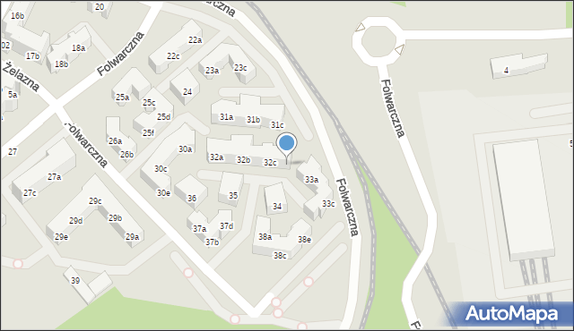 Poznań, Folwarczna, 32d, mapa Poznania