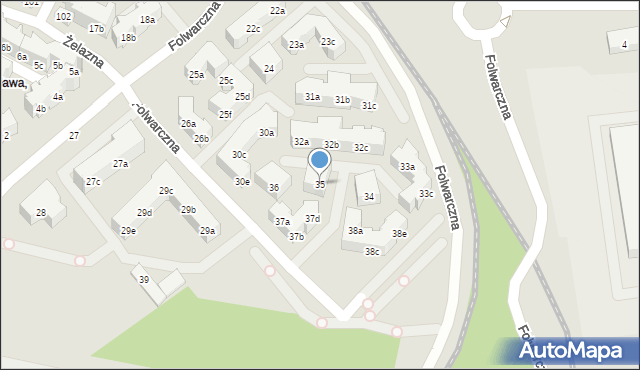 Poznań, Folwarczna, 35, mapa Poznania