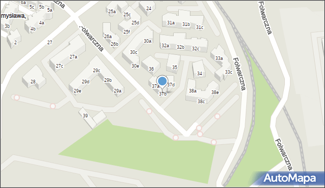 Poznań, Folwarczna, 37b, mapa Poznania