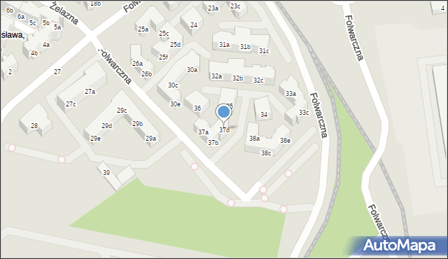 Poznań, Folwarczna, 37d, mapa Poznania