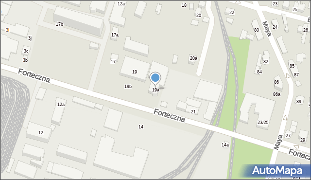Poznań, Forteczna, 19a, mapa Poznania