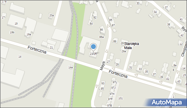 Poznań, Forteczna, 23/25, mapa Poznania