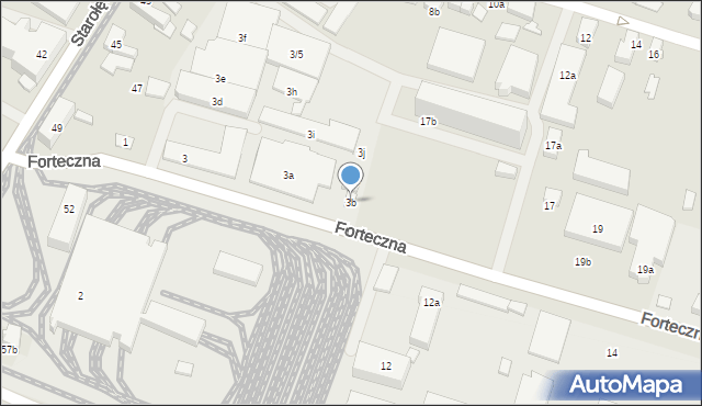 Poznań, Forteczna, 3b, mapa Poznania