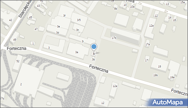 Poznań, Forteczna, 3c, mapa Poznania