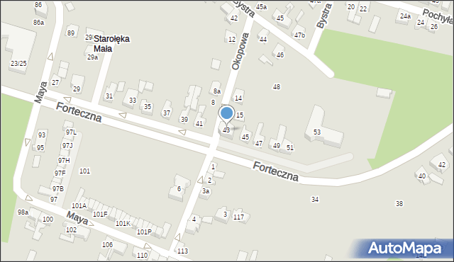 Poznań, Forteczna, 43, mapa Poznania