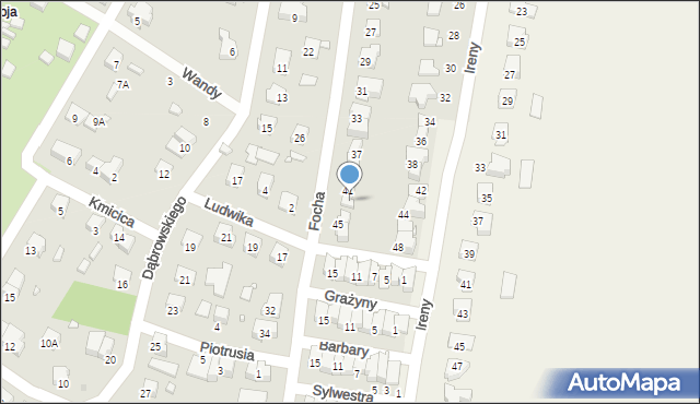 Pruszków, Focha Ferdynanda, marsz., 43, mapa Pruszków