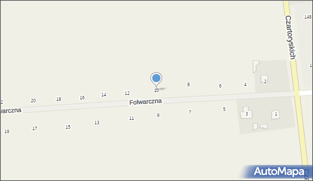 Różanka, Folwarczna, 10, mapa Różanka