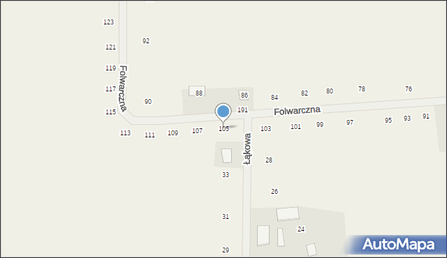 Różanka, Folwarczna, 105, mapa Różanka