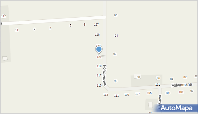 Różanka, Folwarczna, 121, mapa Różanka