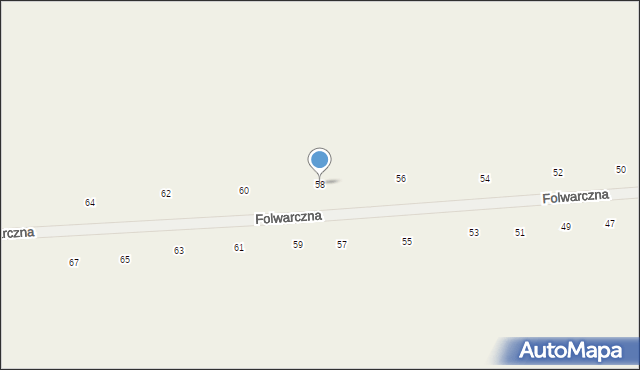 Różanka, Folwarczna, 58, mapa Różanka