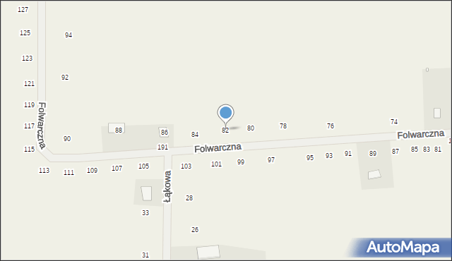 Różanka, Folwarczna, 82, mapa Różanka