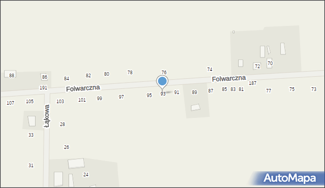 Różanka, Folwarczna, 93, mapa Różanka