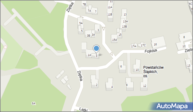 Ruda Śląska, Fojkisa Walentego, 1, mapa Rudy Śląskiej