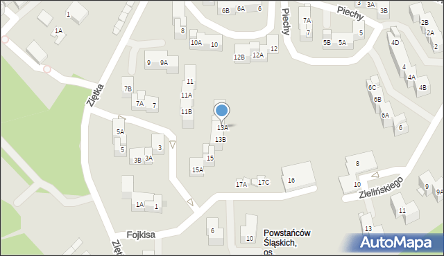Ruda Śląska, Fojkisa Walentego, 13A, mapa Rudy Śląskiej