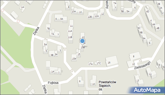 Ruda Śląska, Fojkisa Walentego, 13B, mapa Rudy Śląskiej