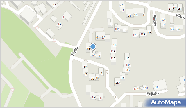 Ruda Śląska, Fojkisa Walentego, 7A, mapa Rudy Śląskiej