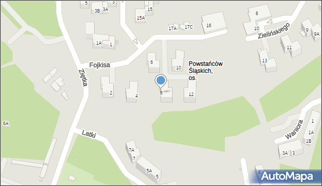 Ruda Śląska, Fojkisa Walentego, 8, mapa Rudy Śląskiej