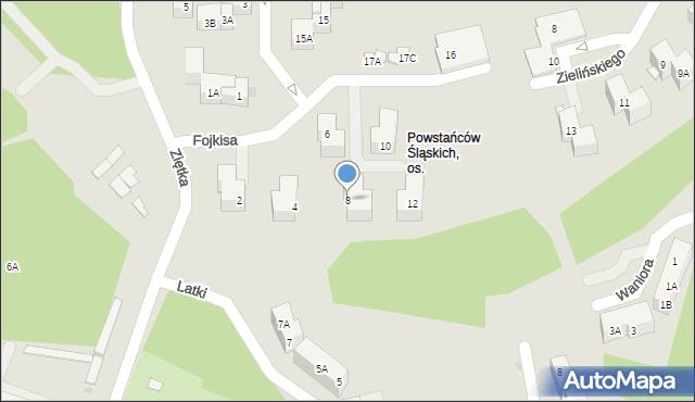 Ruda Śląska, Fojkisa Walentego, 8, mapa Rudy Śląskiej