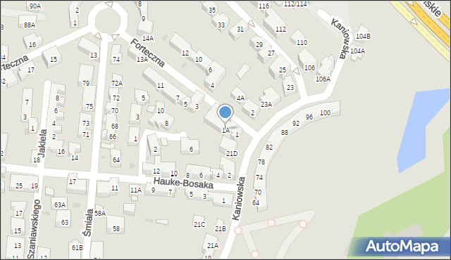 Warszawa, Forteczna, 1A, mapa Warszawy