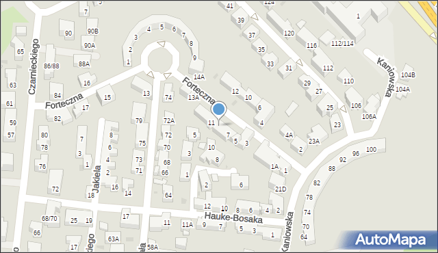 Warszawa, Forteczna, 9, mapa Warszawy