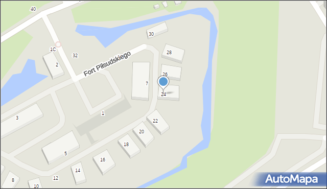 Warszawa, Fort Piłsudskiego, 24, mapa Warszawy