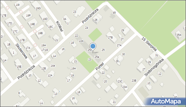 Warszawa, Fortel, 25b, mapa Warszawy