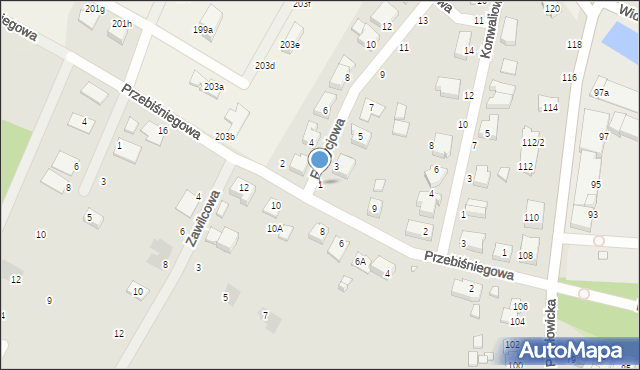 Wrocław, Forsycjowa, 1, mapa Wrocławia