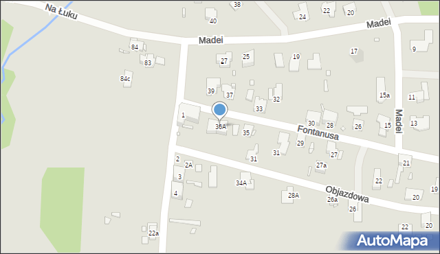 Zabrze, Fontanusa Walerego, prof., 36A, mapa Zabrza