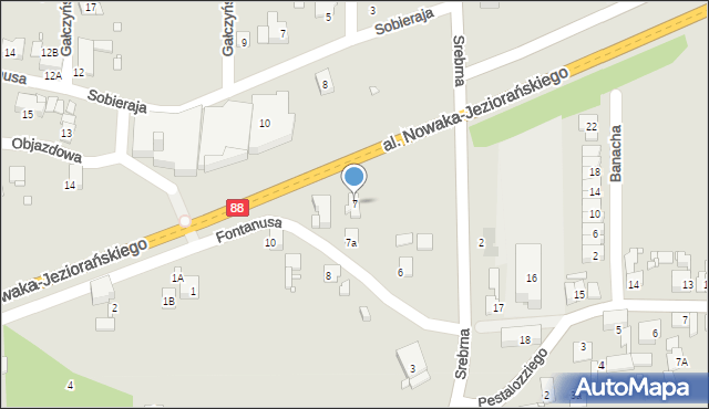 Zabrze, Fontanusa Walerego, prof., 7, mapa Zabrza