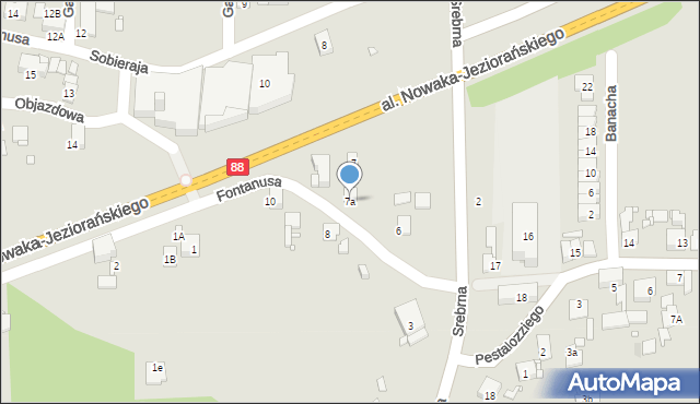 Zabrze, Fontanusa Walerego, prof., 7a, mapa Zabrza