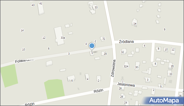 Zwierzyniec, Folwarczna, 1, mapa Zwierzyniec