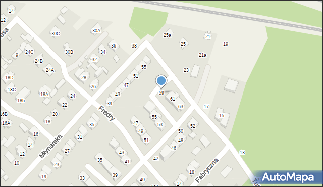 Andrespol, Fredry Aleksandra, 59, mapa Andrespol