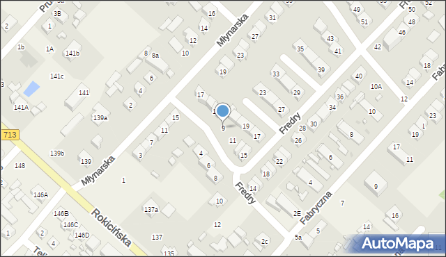 Andrespol, Fredry Aleksandra, 9, mapa Andrespol