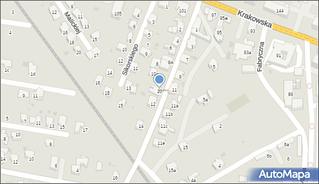 Andrychów, Franciszka Żwirki i Stanisława Wigury, 10, mapa Andrychów