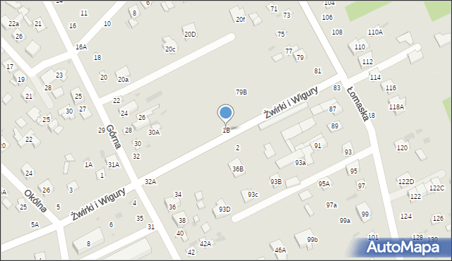 Biała Podlaska, Franciszka Żwirki i Stanisława Wigury, 1B, mapa Białej Podlaskiej