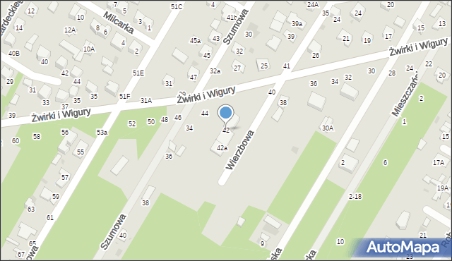 Biała Podlaska, Franciszka Żwirki i Stanisława Wigury, 42, mapa Białej Podlaskiej
