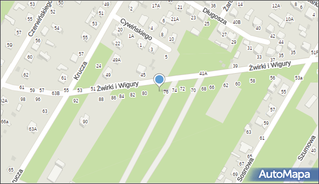 Biała Podlaska, Franciszka Żwirki i Stanisława Wigury, 78, mapa Białej Podlaskiej
