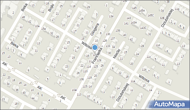 Biała Podlaska, Francuska, 120, mapa Białej Podlaskiej