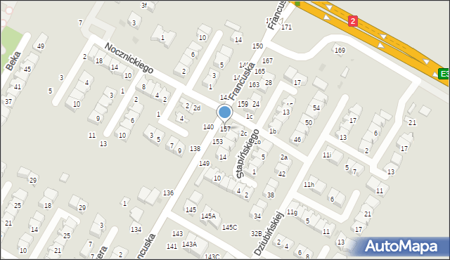 Biała Podlaska, Francuska, 157, mapa Białej Podlaskiej