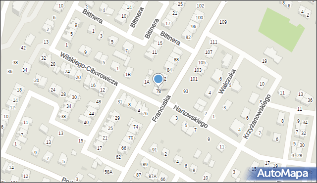 Biała Podlaska, Francuska, 78, mapa Białej Podlaskiej